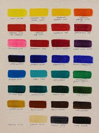 a drawing of different colors of ink swatches